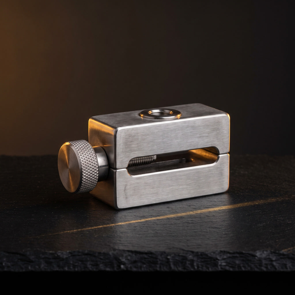 Universal Side-Rail Clamp, Stainless Steel — studio hero on dark charcoal