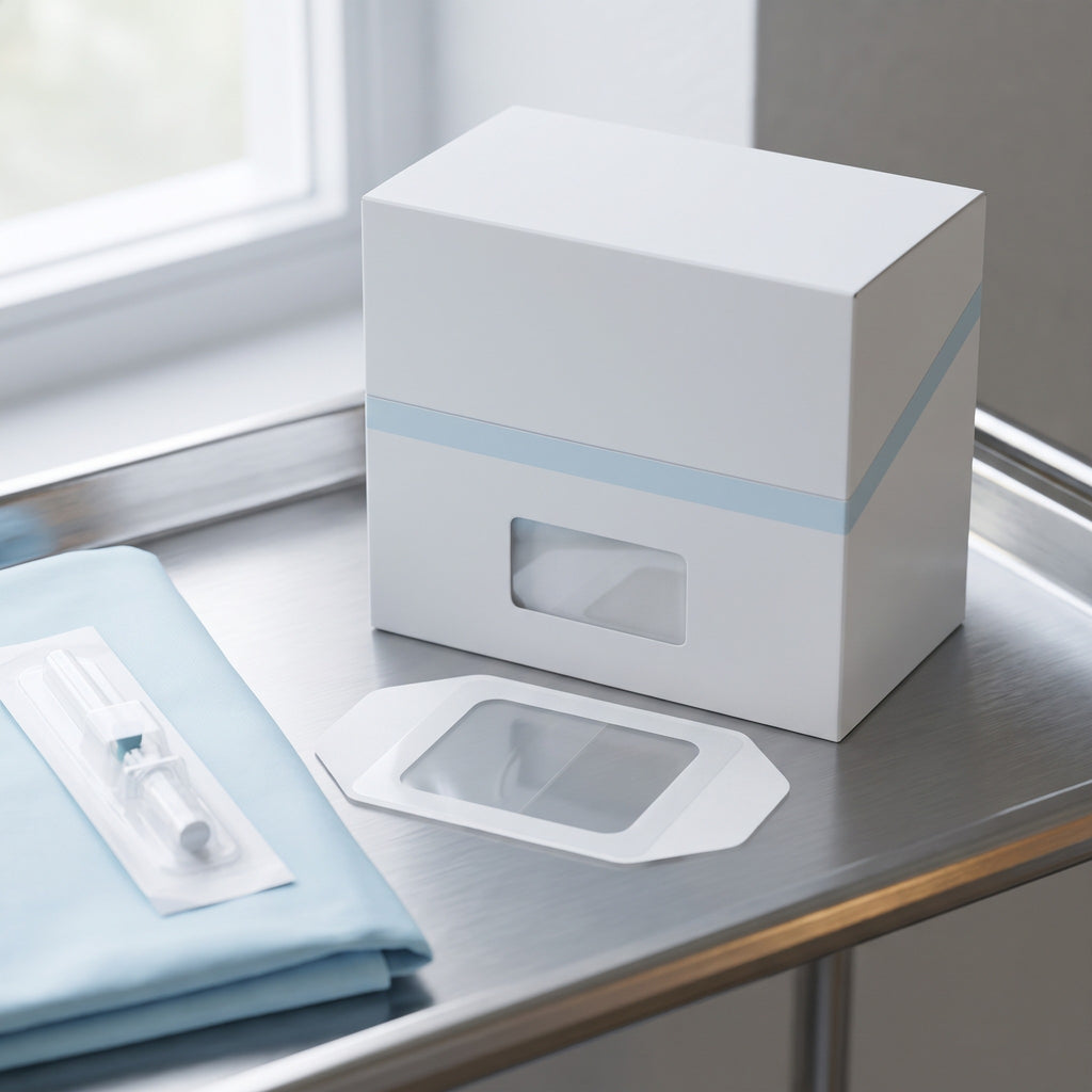 Transparent Film I.V. Dressing 6 × 7 cm — in a clinical setting