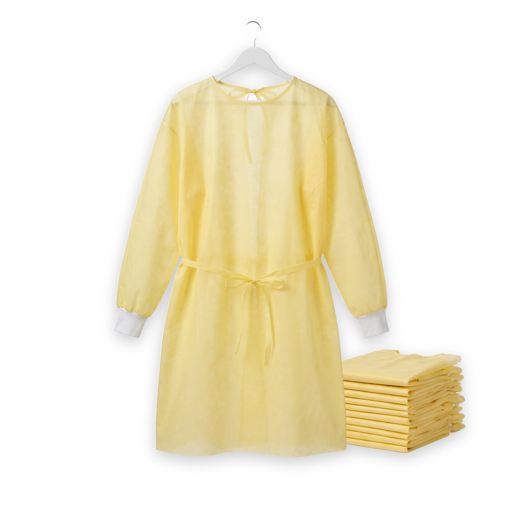 Isolation Gown, AAMI Level 2, Non-Surgical — front view on white